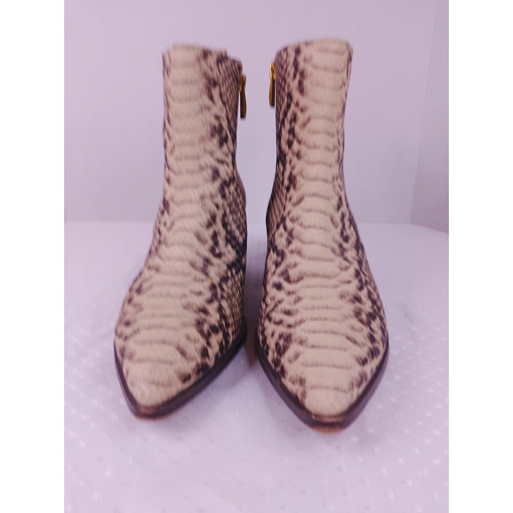 Franco Sarto Shay Western Ankle Boots Roccia Snakeskin Animal Print Size 6.5